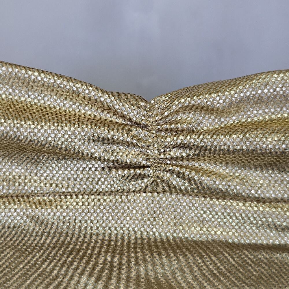 Victoria Secret Liquid Gold Bikini Set L 36DD Very Sexy Y2K Pushup Halter Ruched - Picture 14 of 16